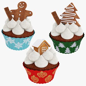 Christmas cupcake collection 3D model