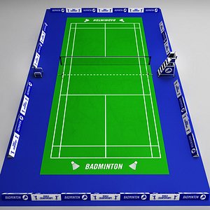 3d badminton court arena model
