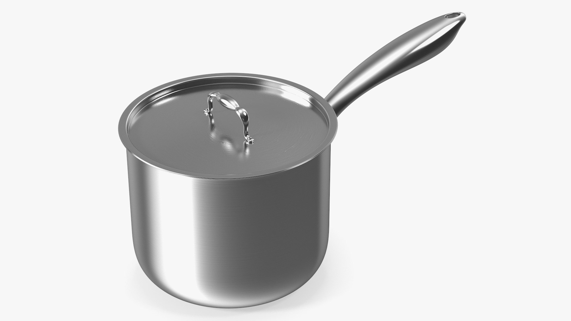 Stainless Steel Saucepan 3D model preview