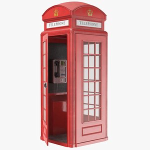 real public phone booth 3D model