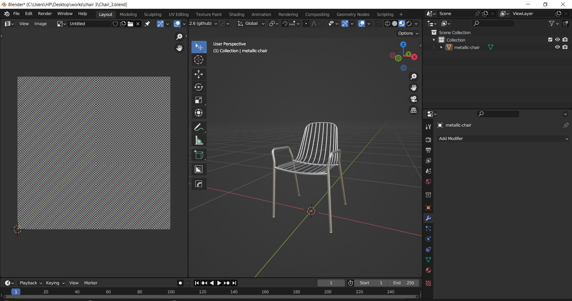 Metallic chair 04 3D model - TurboSquid 2110525