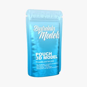 3D model Cyan Food pouch