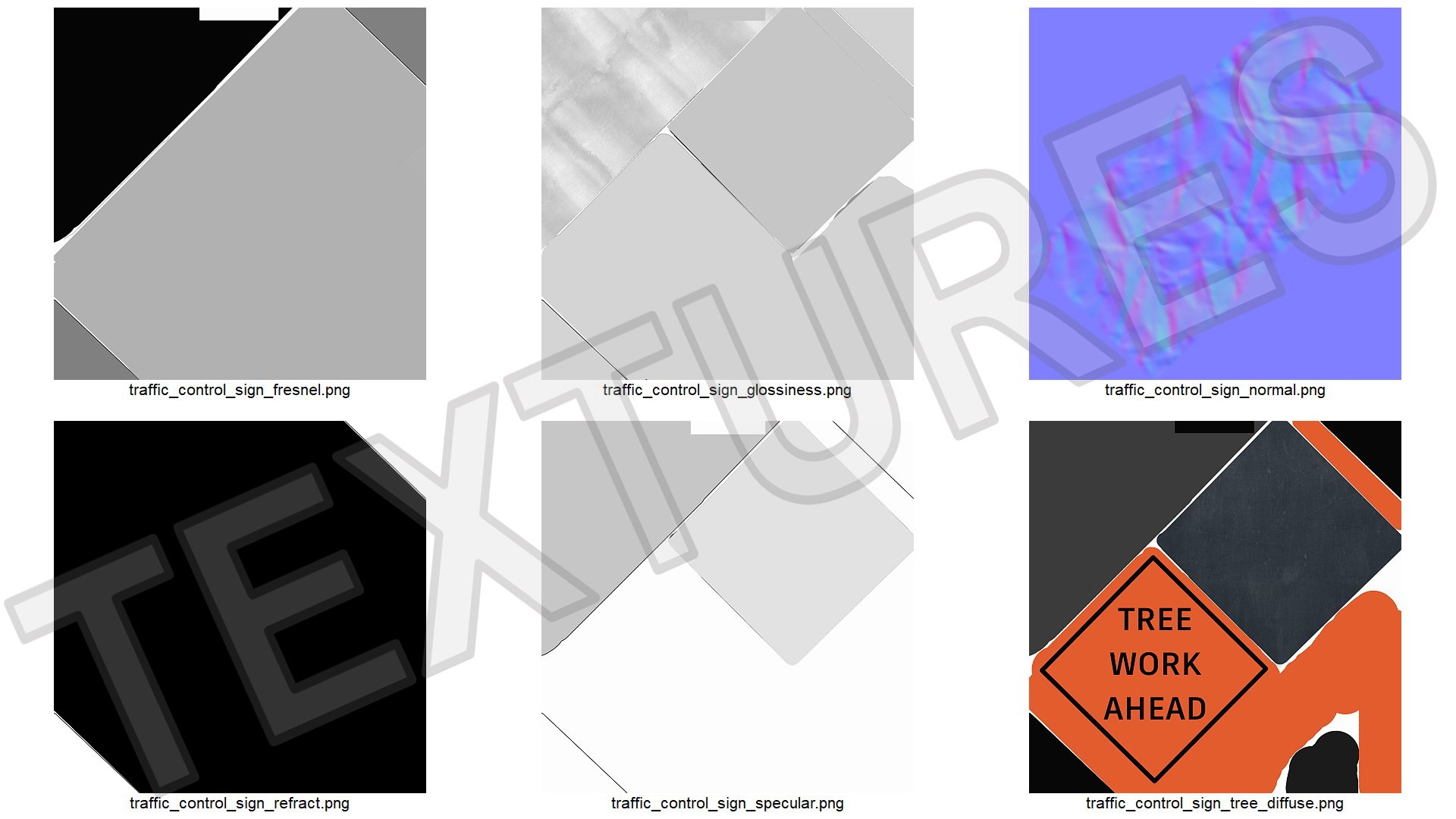 Tree Work Ahead Traffic Control Sign 3D Model - TurboSquid 2007457