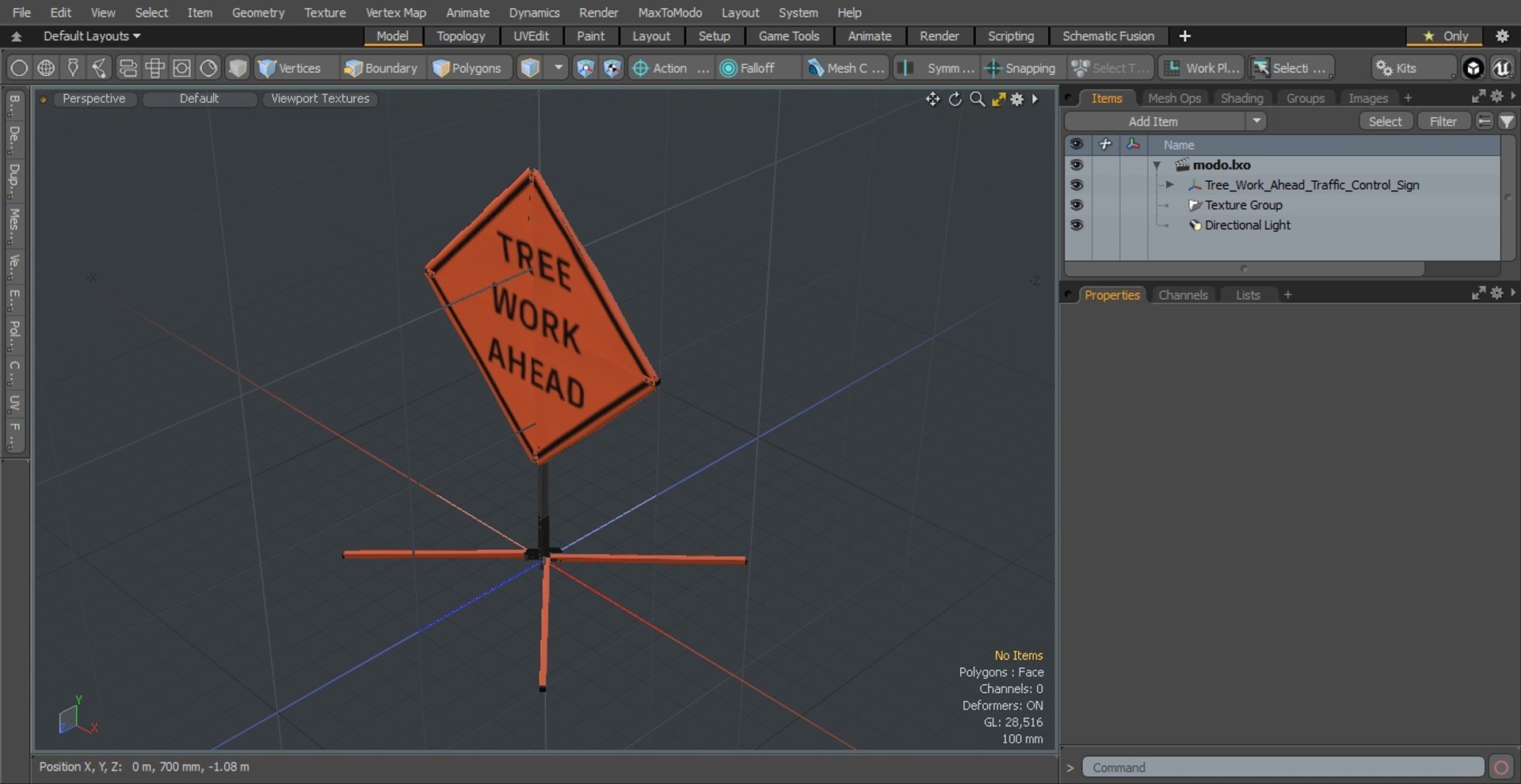 Tree Work Ahead Traffic Control Sign 3D Model - TurboSquid 2007457