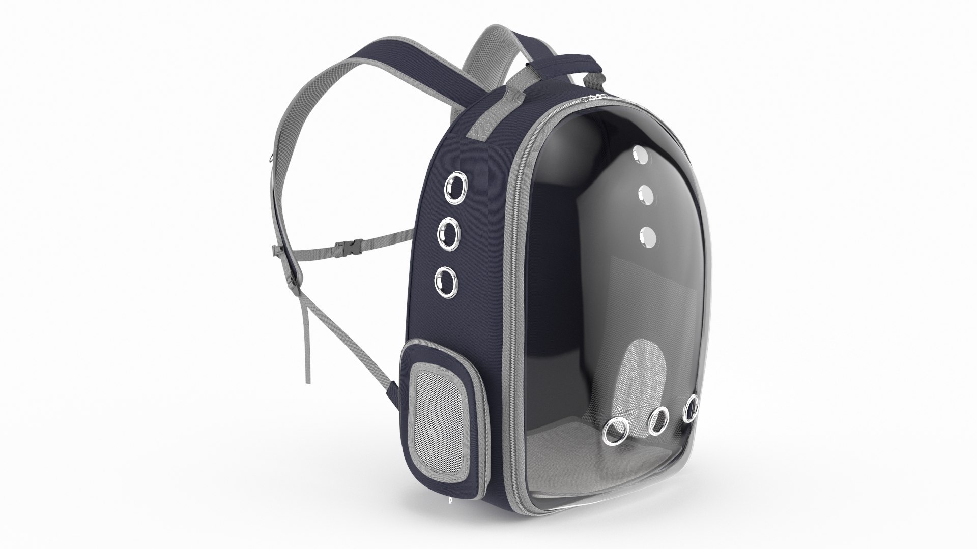 Pet Carrier Backpack Dressed Blue 3D model preview