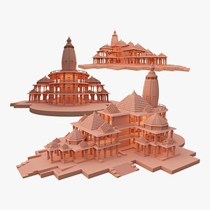 Ram Mandir Ayodhya Temple High Detailed Architecture 3D Model 3D model