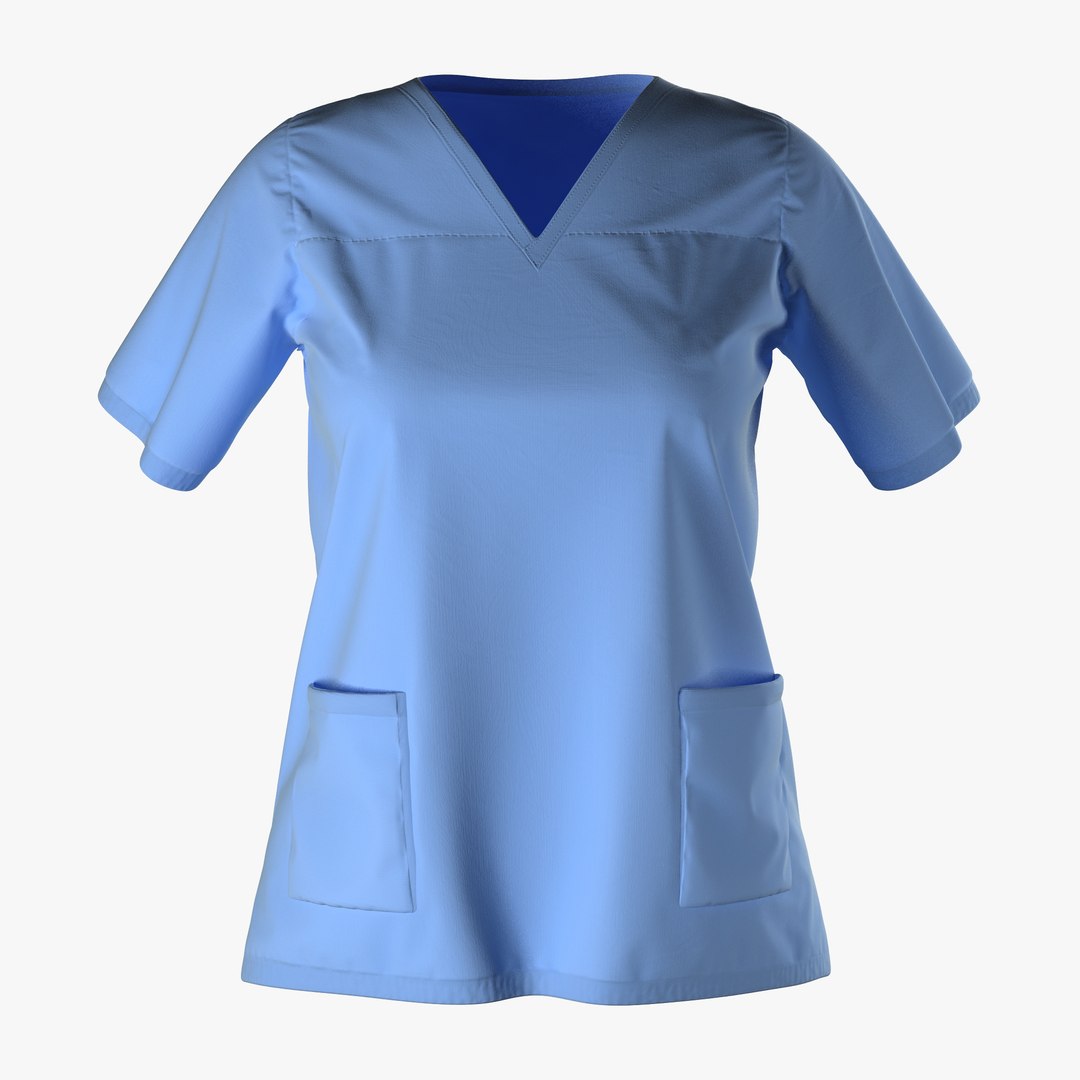 Female Surgeon T-Shirt 3D Model 3D model preview
