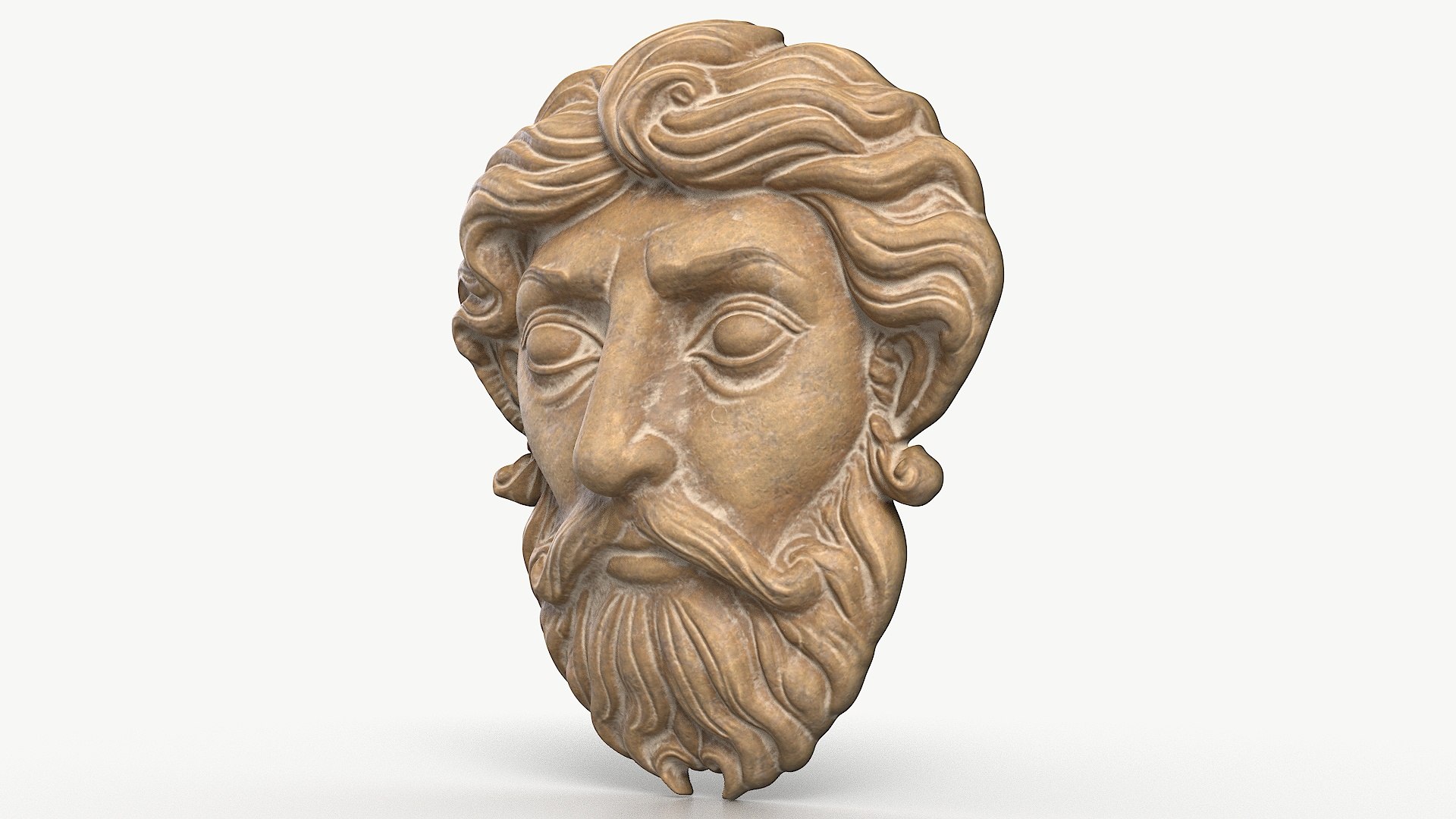 Greek God Face Relief 3 Textured Model - TurboSquid 2300539