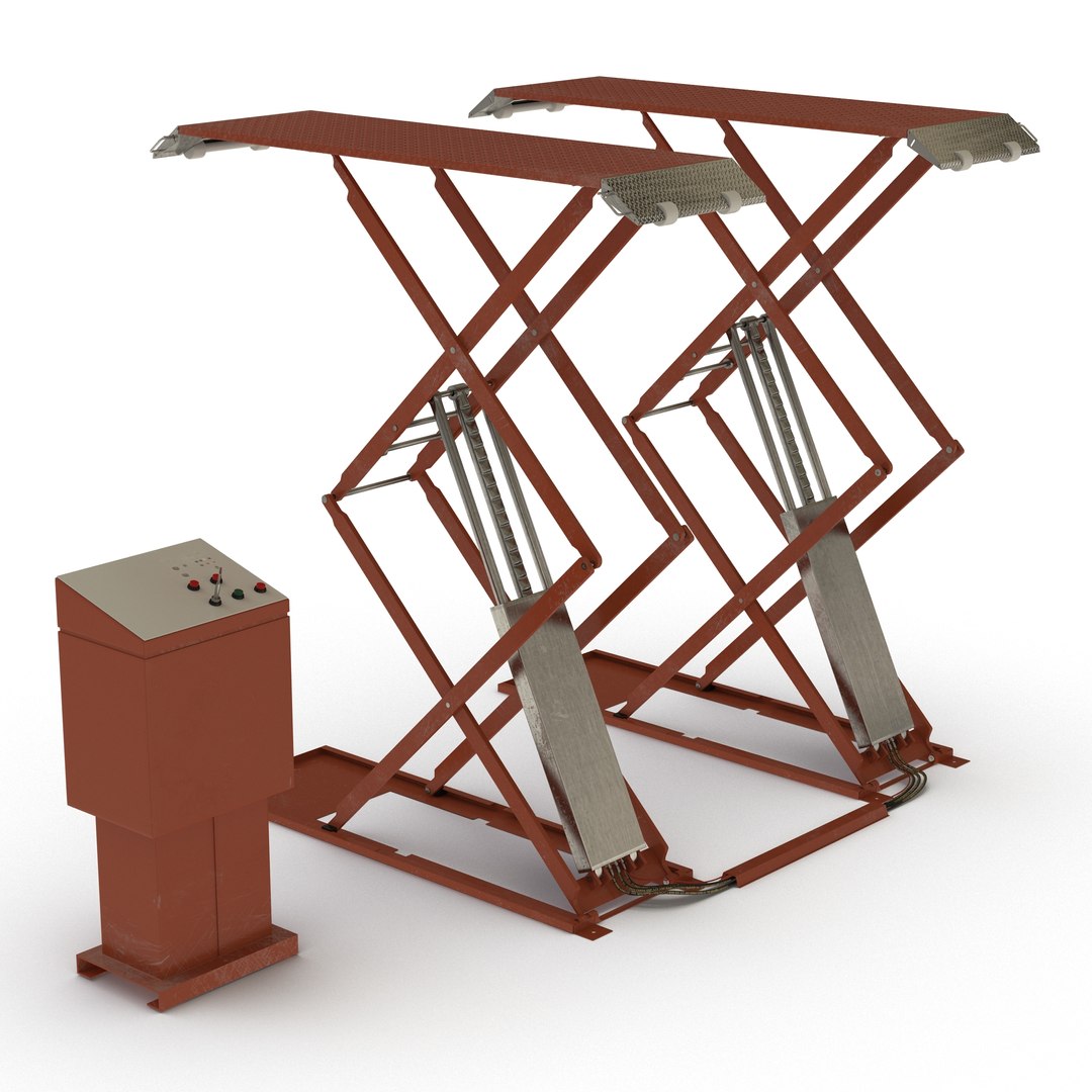 Automotive Scissor Lift Generic 3D Model 3D model preview