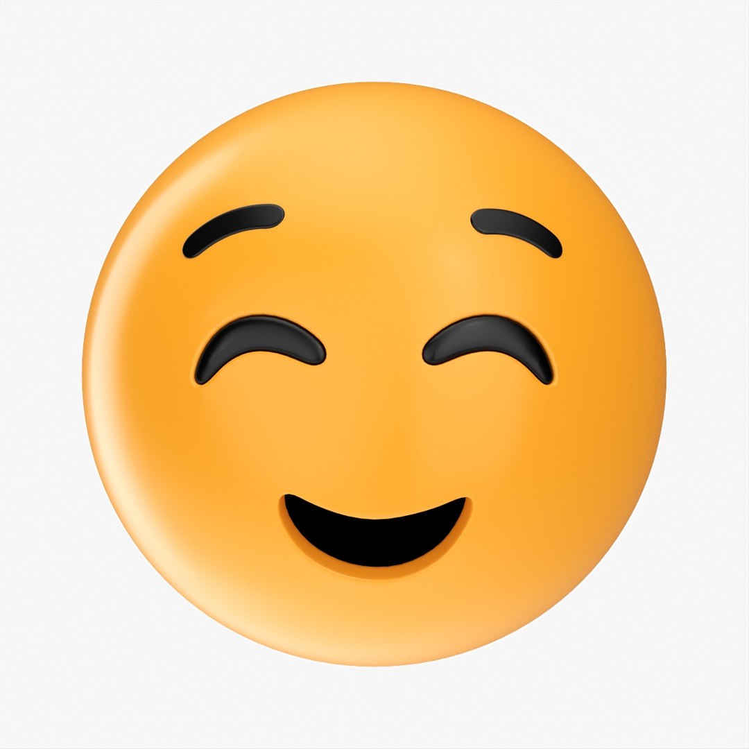 3D Emoji 012 Smiling with eyes closed model - TurboSquid 1817589