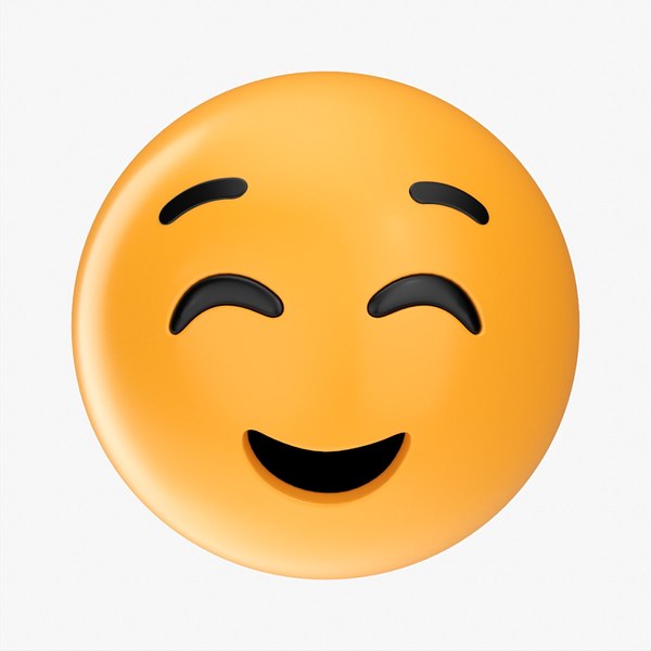 3D Emoji 012 Smiling with eyes closed model