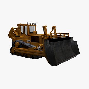3d bulldozer industrial model