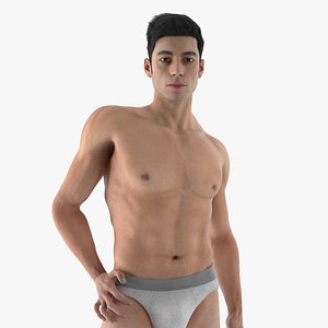 Man Athletic Figure Fur Rigged