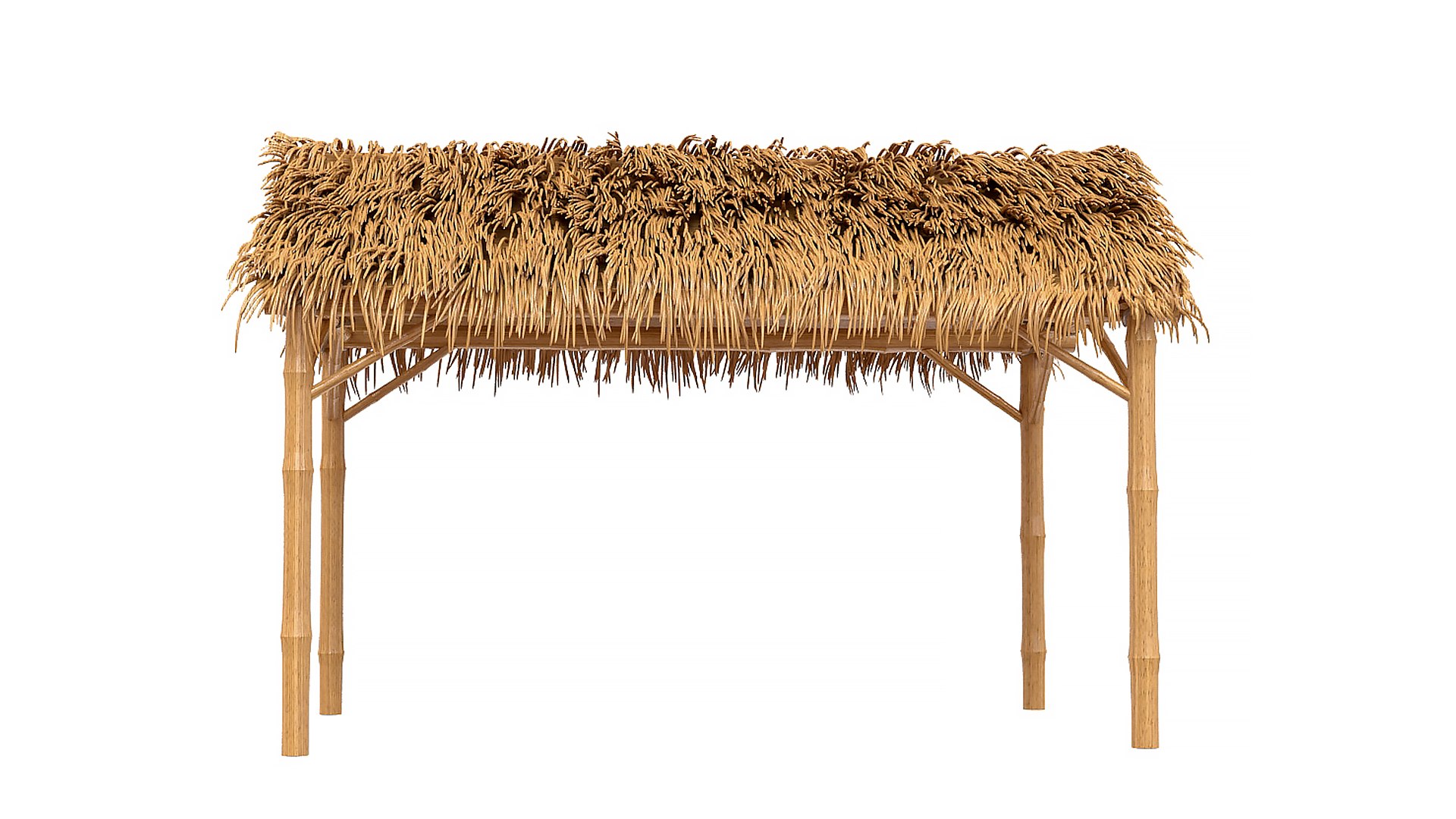 3D Bamboo Shelter Beach Canopy 4-corner Model - TurboSquid 1789739