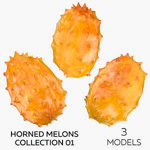 3D Horned Melons Collection 01 - 3 models model