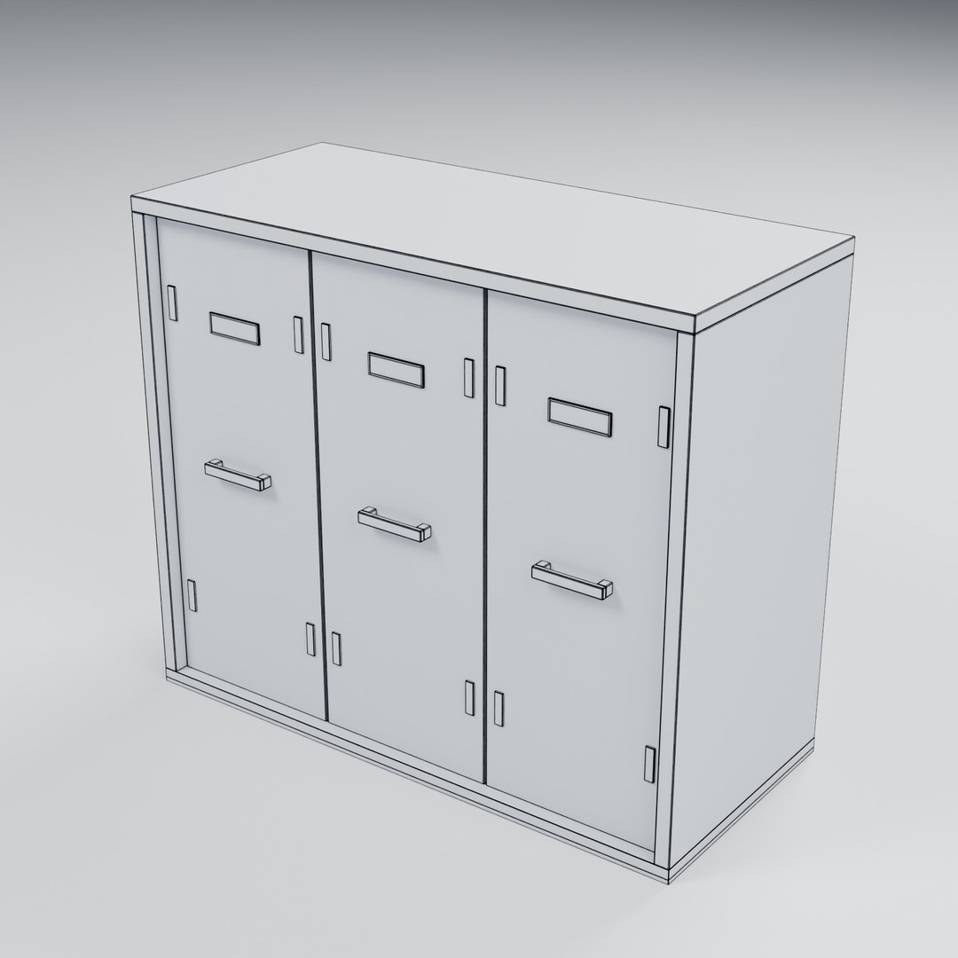 Painted Steel Storage Locker Bank - 1000 x 450 x 850 mm model https://p.turbosquid.com/ts-thumb/68/mCXUAS/o9/06_wireframe/jpg/1788950963/1920x1080/fit_q87/0c8945ec497bcc817fd6b8633fb587d8e5599bdd/06_wireframe.jpg