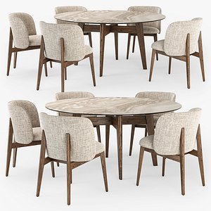 3D Calligaris Abrey round table wood armchair