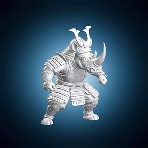 3D Samurai Rhino 3D Print Model model