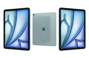 Apple iPad Air 13 2024 Blue Low Poly model