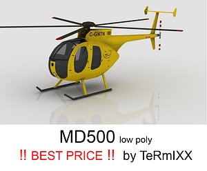 helicopter md-500 3d c4d