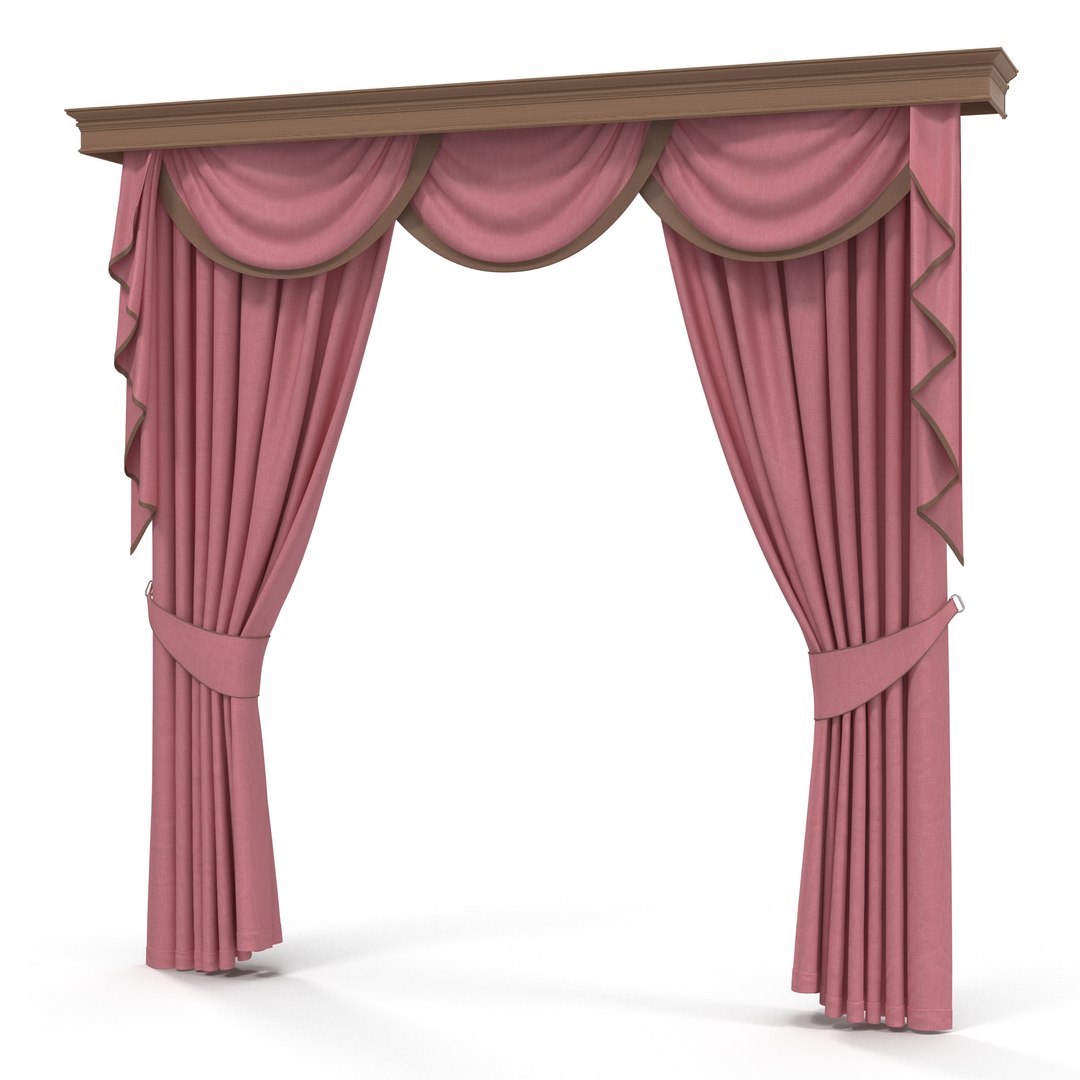 Curtain 6 Pink 3D Model 3D model preview
