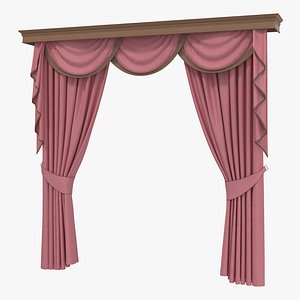 3d model curtain 6 pink