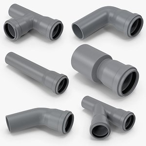 3D Plastic Pipes Collection model
