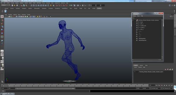 3D running woman muscular anatomy - TurboSquid 1251333