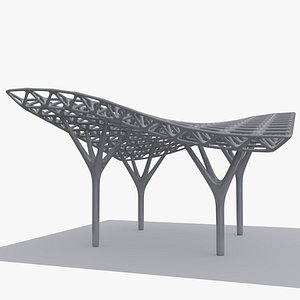Wavy Truss Landscape Shed 3D model