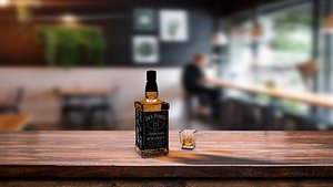 3D jack daniels whiskey glass