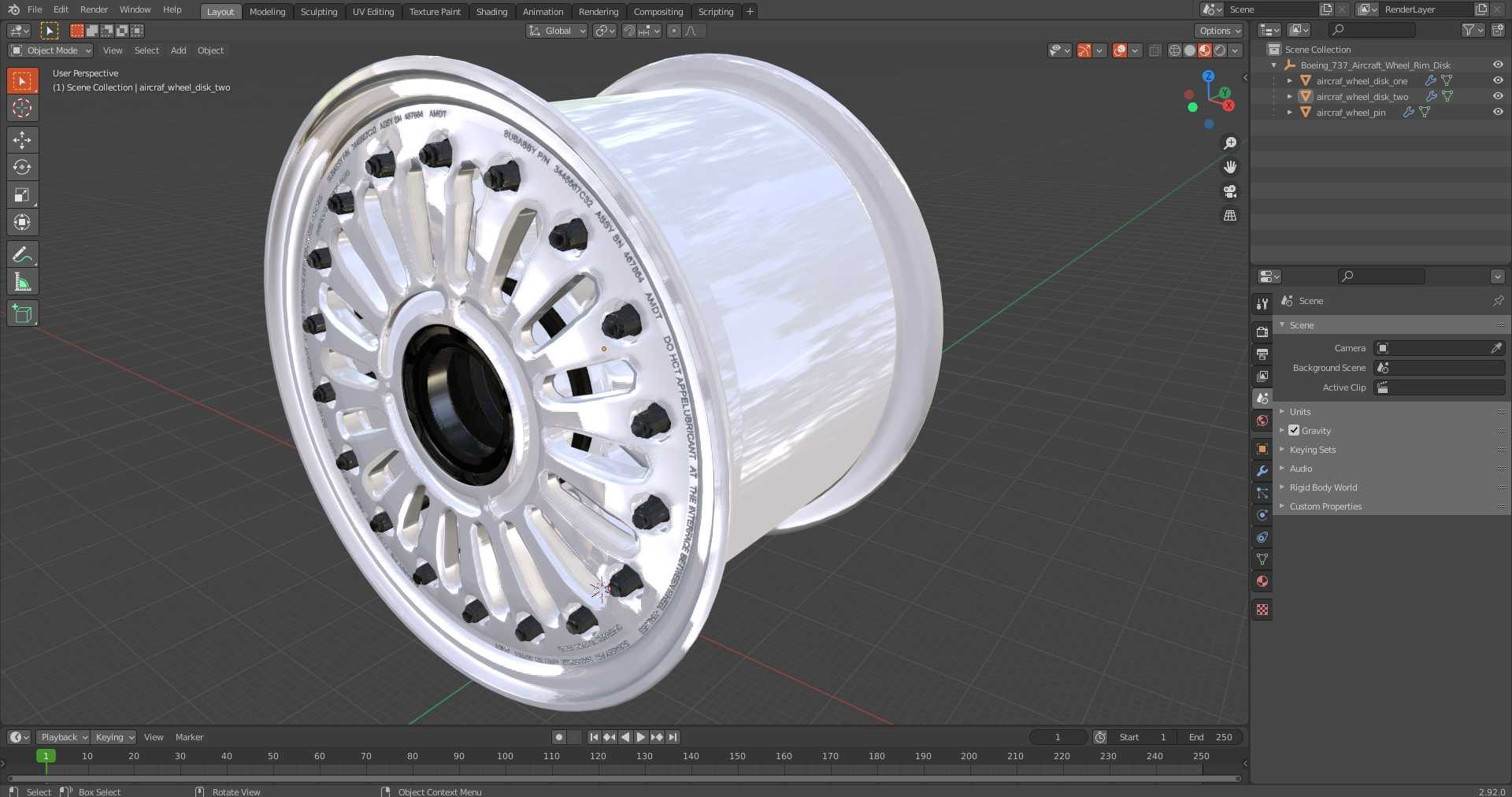 3D Boeing 737 Aircraft Wheel Rim Disk - TurboSquid 2163555