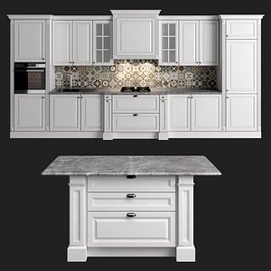 3D modern classic kitchen