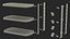 Medical Equipment Trolley White 3D