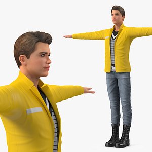 Teenage Boy Fashionable Style T Pose 3D model