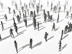 3D people crowd