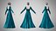 Robe 40 en velours bleu sarcelle à motifs