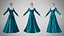 Robe 40 en velours bleu sarcelle à motifs