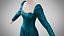 Robe 40 en velours bleu sarcelle à motifs