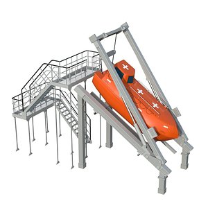free-fall lifeboat boat 3D model