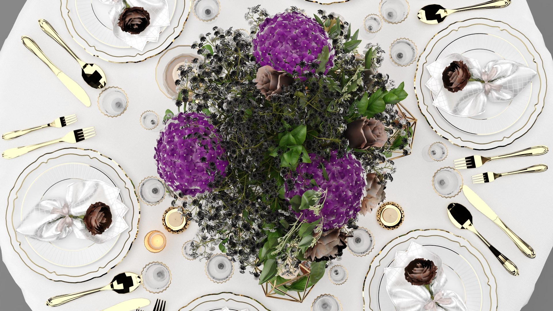 Wedding Table Model - TurboSquid 2369422