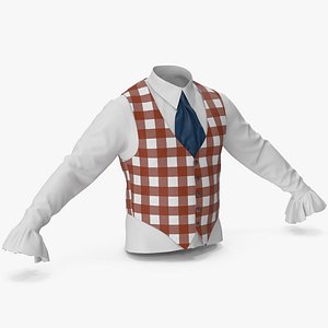 Lantern Sleeves Shirt with Vest 3 3D model