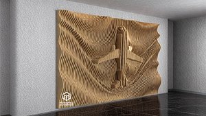 Parametric Wavy Wooden Wall Decor 10 - wood cutting machines 3D model