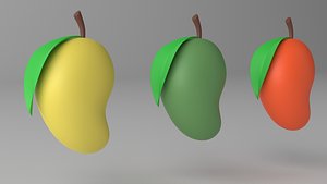 Cartoon Cute Mango Fruit 3D model