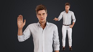 Business man in shirt pants 3D model