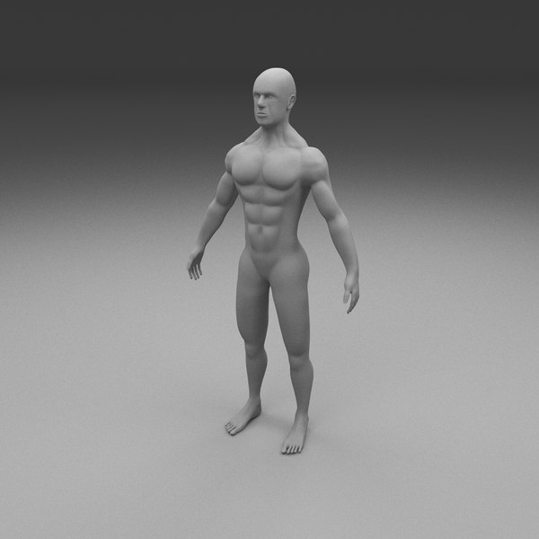 3dsmax muscular human male modeled