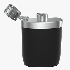 Flask liquor stainless steel plastic wrap open
