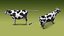 Modello 3D low poly di mucca Holstein da latte, animato e con rigging.