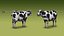 Modello 3D low poly di mucca Holstein da latte, animato e con rigging.