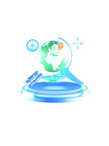 3D Geography frosted glass model