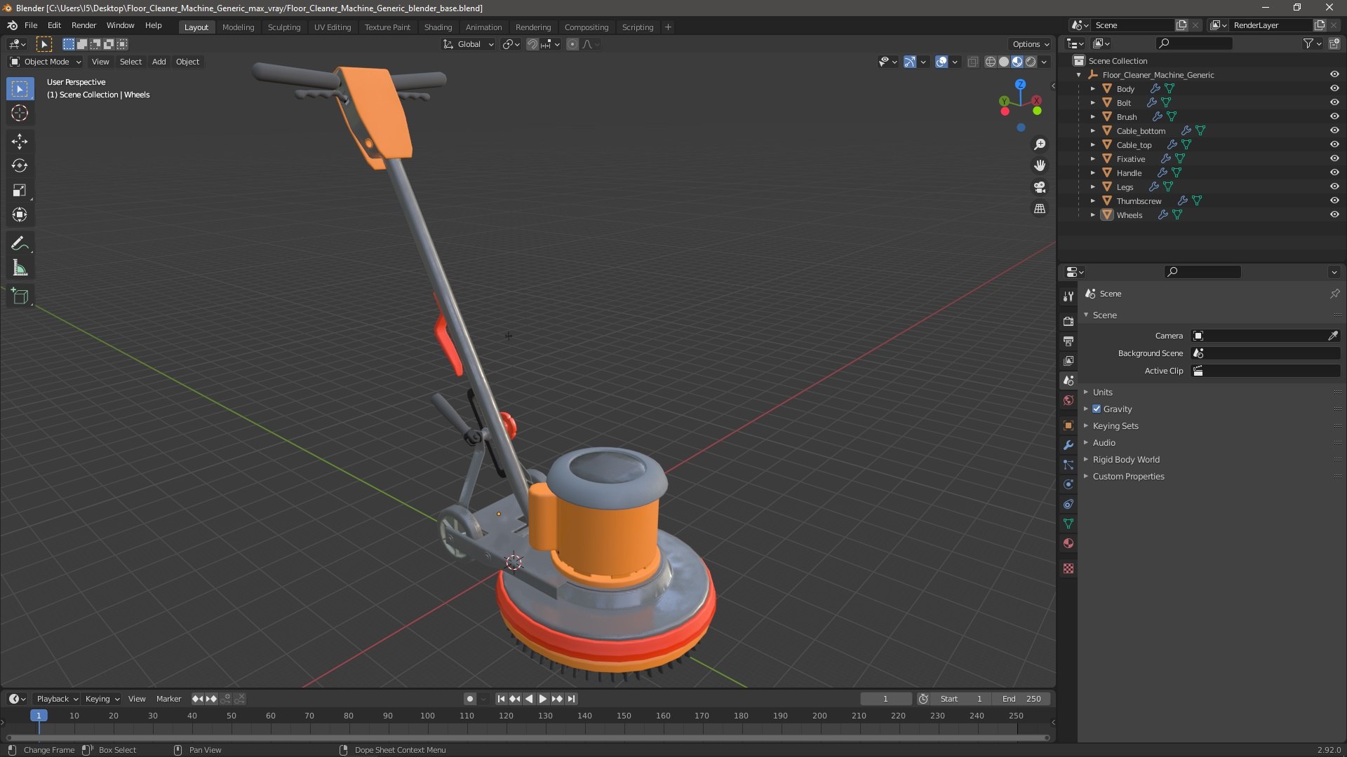 3D Floor Cleaner Machine Generic Model - TurboSquid 2250290